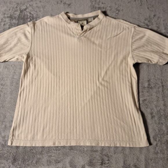 Vintage Bugle Boy Two Button Cream Shirt Size Medium Cotton Short Sleeve - Picture 1 of 6